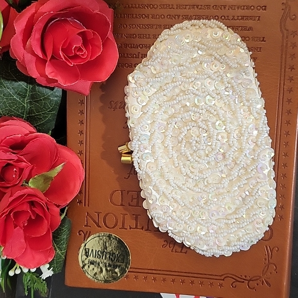 BEADED Sequined Coin Purse With Chain - Picture 11 of 13